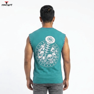 Men Casual Sleeveless Muscle Shirt Stringer Tank Top Gym Fitness Basketball <b>Running</b> <b>Singlet</b> Quick Dry Breathable Customizable - Product Image 2