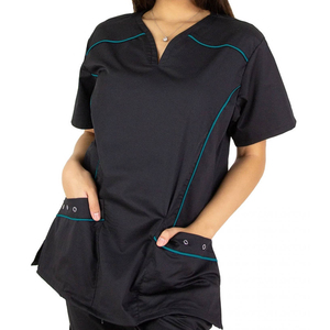 Wholesale Factory Custom Medical <b>Scrubs</b> Uniforms V-Neck Design for Men Women Nurse Doctor OEM Logo Medical Tops - Product Image 4