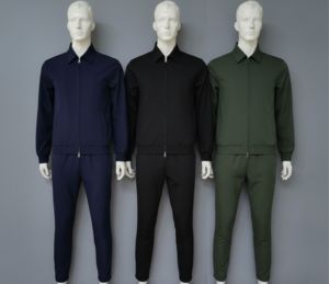 Ensemble de survêtement homme en molleton technique personnalisé, coupe ajustée, 2 pièces, disponible en OEM, style italien de luxe, extensible dans les 4 sens, pour le jogging hivernal - Product Image 1