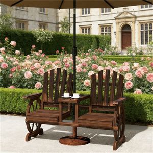 Divano Doppio e Sedia da Giardino, Eleganti Panchine per Patio - Product Image 1