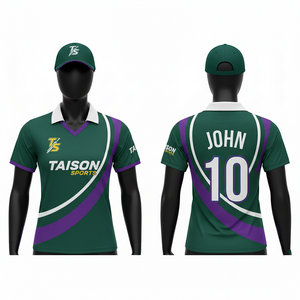 Maillot de cricket pour femmes, tissu interlock polyester premium 180 GSM, vert olive, panneau diagonal noir, logo personnalisé par sublimation - Product Image 5