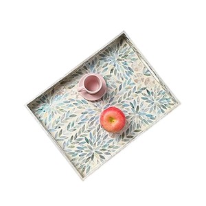 Plateau de service de luxe en nacre, fait main, incrusté de coquillages, plateau décoratif pour la maison, l'hôtel, le restaurant, pour le service et les cadeaux - Product Image 4