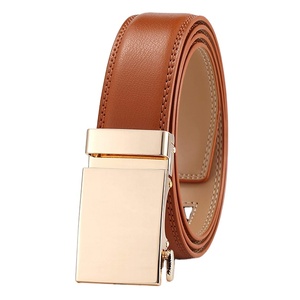 Cinturón de cuero genuino marrón liso clásico personalizable para hombre estilo de negocios de lujo con hebilla personalizada para Jeans - Product Image 3