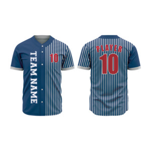 Camiseta de Béisbol Sublimada Personalizada para Hombre, Transpirable, a Rayas, con Botones, Uniforme de Softbol, Manga Corta, Ropa Deportiva - Product Image 6