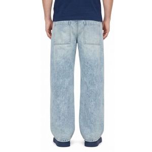 Jean en denim délavé effet givré, coupe large et tombante, ultra doux, 100% coton de haute qualité, taille basse - Product Image 3
