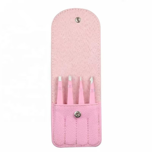 Ensemble de 2 pinces à épiler portables en acier inoxydable, prix usine, personnalisables, à pointe fine, pour soins de beauté - Product Image 2