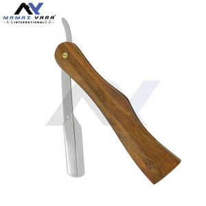 High Quality Barber Razor Stainless Steel Straight Razor <b>Single</b> Blade Face Shaving Razor <b>Swing</b> Lock Custom Color Wooden Handle - Product Image 6