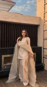 Conjunto Moderno Vintage de Una Pieza para Mujer, Kurta de Manga Larga hasta la Rodilla, Tela de Seda, Farshi Shalwar Kameez, Vestidos Casuales para Mujer - Product Image 5