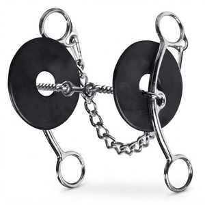 บิตม้าสแตนเลสแบบก้านกลางพร้อมโซ่และที่ครอบปากแบบบิด - Product Image 3
