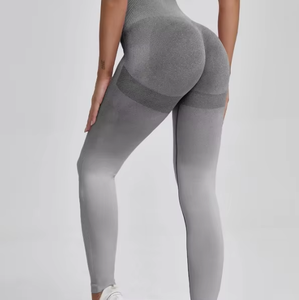 Leggings de fitness pour femmes, effet push-up fessier, couleur dégradée, pour yoga et gym - Product Image 5