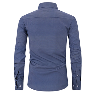 เสื้อเชิ้ตเดรสแขนยาวลายจุดสีชมพูสำหรับผู้ชายรุ่นล่าสุด ทรงเข้ารูป ปกคอพับ ผ้าฝ้ายป๊อปลิน กันยับ ดีไซน์สมาร์ท เหมาะสำหรับใส่เป็นทางการ - Product Image 6