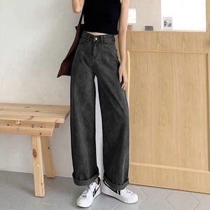 Vaqueros de mezclilla de cintura alta y pierna recta holgada para mujer, estilo coreano 2026, con caída, ecológicos, transpirables, lavados, de longitud completa. - Product Image 2