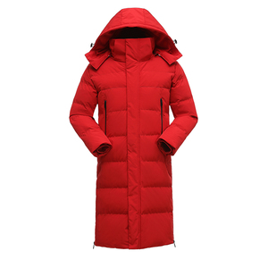 Chaqueta Larga Acolchada con Capucha para Hombre, Abrigo de Invierno Cortavientos, Cuello Alto, Cierre de Cremallera, Color Sólido Informal, Relleno Grueso de Poliéster - Product Image 2