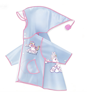 เสื้อกันฝนเด็กแบบใส/ลายการ์ตูน กันน้ำ น่ารัก ลายสัตว์ ทำจากวัสดุ EVA ใช้ซ้ำได้ พกพาสะดวก แบบชิ้นเดียว - Product Image 1
