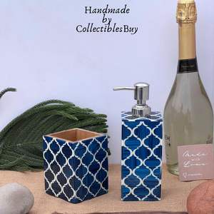 Elegantes Dispensadores de Resina Epoxi para Baño, Conjuntos que Aportan un Toque Contemporáneo al Baño con Portacepillos, Dispensador de Jabón y Almacenamiento - Product Image 2