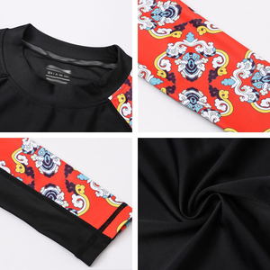 <b>Mens</b> Full Sleeve Rash Guard Black With Red Dragon Print Quick Dry <b>Compression</b> <b>Shirt</b> Adult Size - Product Image 4