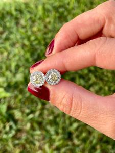 Pendientes de Diamante Amarillo de Laboratorio de 1.60ct, Corte Redondo, con Halo, en Oro Blanco, Diamantes Amarillos Brillantes, Joyería Fina y Elegante - Product Image 4