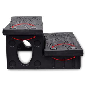 Marchepied de spa antidérapant noir de taille moyenne pour douche extérieure, marchepied de spa en plastique noir - Product Image 3