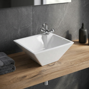 Vistaar Lavabo de comptoir ovale en céramique blanc de qualité export, pour salle de bain moderne, équipement sanitaire - Product Image 3