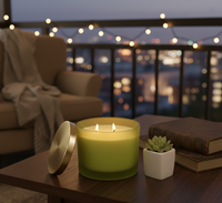 Bougie parfumée artisanale de luxe écologique en cire de paraffine et de soja à 2 mèches, aromathérapie, décoration d'intérieur, Ramadan, Noël, Nouvel An