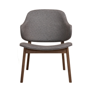 Sillón de Salón de Madera de Estilo Moderno Premium con Asiento Tapizado en Color Nogal y Reposabrazos para Sala de Estar, Hotel, Cafetería, Restaurante - Product Image 2