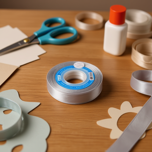 Ruban en satin Iln 2,0 cm 25Y gris, fournitures d'artisanat - Product Image 2