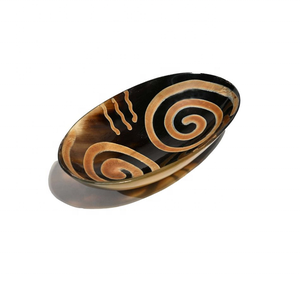 Bol à salade et à fruits vintage en corne de buffle sculptée, vaisselle indienne en corne, idéal pour les cadeaux d'affaires - Product Image 2