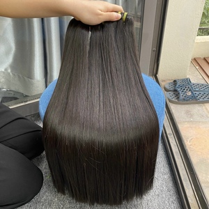 Vente en gros de cheveux chinois Remy vierges droites 100% Extensions de cheveux humains Machine à tisser les cheveux Double trame de haute qualité - Product Image 2