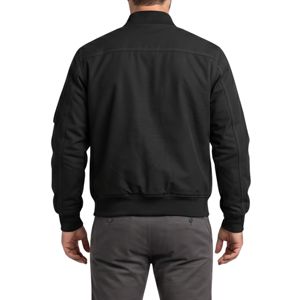 Solid Black Tactical Durable Bomber <b>Jacket</b> Oversized Cargo Chest Pockets Stand Collar Utility <b>Zip</b> <b>Up</b> Winter <b>Jackets</b> - Product Image 2