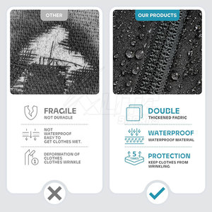 Sac de voyage pliable en nylon imperméable de qualité supérieure, grande capacité, avec fermeture éclair fluide, pour vêtements formels homme et femme, sécurisé - Product Image 5