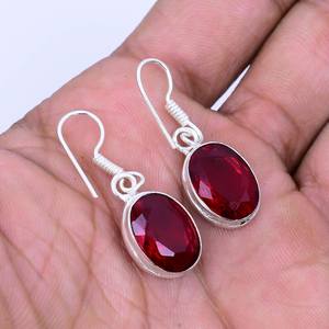 Pendientes colgantes de granate de Mozambique en plata 925, hechos a mano, estilo bohemio, con piedras preciosas naturales para mujer - Product Image 2