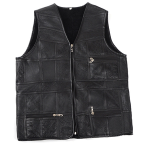 Gilet en cuir pour homme avec logo personnalisé, en cuir de vache véritable, veste sans manches de motard, haute qualité, vente en gros - Product Image 1