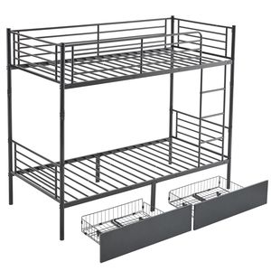 Letto a Castello Convertibile 53243394 con 2 Cassetti Portaoggetti, in Metallo, Divisibile in Due Letti Singoli, per Bambini - Product Image 4