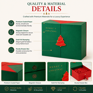 Premium <b>Christmas</b> Gift <b>Boxes</b> Magnetic Drawer Style Luxury Holiday Packaging <b>Boxes</b> for <b>Christmas</b> Gifts Party Packaging - Product Image 2
