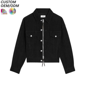 แจ็คเก็ตเดนิมทรงทรัคเกอร์สไตล์วินเทจสำหรับผู้ชาย  แบบลำลอง สีเข้ม  รับผลิตแบบ OEM ODM สำหรับขายส่ง ผลิตจากผ้าฝ้าย 100% - Product Image 4