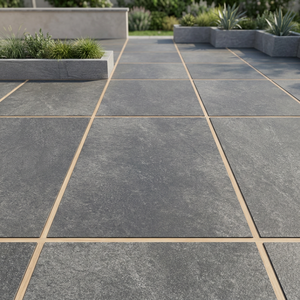 Baldosas de Porcelana Vistaar OEM Rectified Hammer Stone Nero R11 Semi-Mate de 20 mm de Espesor, 600x600 mm, para Exteriores, Resistentes y Antideslizantes - Product Image 2