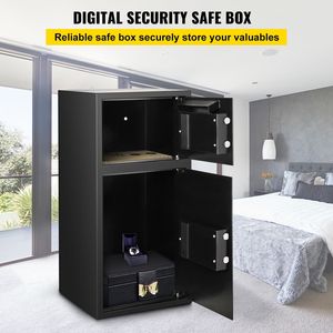 Caja Fuerte de Seguridad de Doble Puerta Grande, 2.6 Pies Cúbicos, Acero Resistente, Cerradura Digital, Almacenamiento de Dinero, Armas y Joyas, Color Negro - Product Image 6