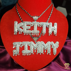 Collier Pendentif Lettre Personnalisée KEITH avec Diamant Moissanite, Chaîne Cubaine Hip Hop, Bijou Cadeau - Product Image 3