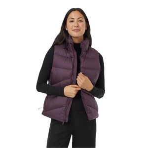 Chaleco Acolchado Morado Personalizado para Mujer, Cuello Alto, Cierre de Cremallera, Cortavientos, Prenda Exterior Informal sin Mangas, Fabricante OEM - Product Image 3