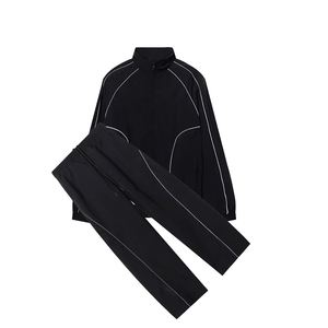 Pantalon de jogging d'hiver personnalisé, style rétro, décontracté, noir, taille haute, coupe large pour homme, avec bande réfléchissante, coupe-vent - Product Image 6