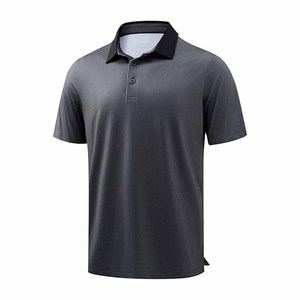Men's Black Dot Print Polo <b>Shirt</b> Short Sleeve Breathable Regular Fit Summer Casual Top - Product Image 4
