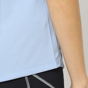 Camiseta Casual de Manga Corta para Mujer, Cuello Redondo, Color Azul Claro, con Logotipo, Secado Rápido, Algodón Orgánico, Corte Regular, Ecológica - Product Image 6