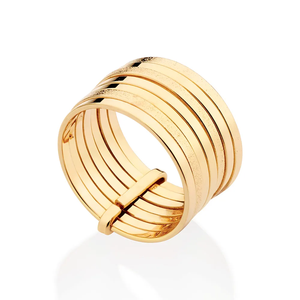 Geometric 10K Real Gold <b>Ring</b> <b>Set</b> Modern Stackable Bands For Women's Fashion Jewelry Daily Wear Jewelry - Product Image 2