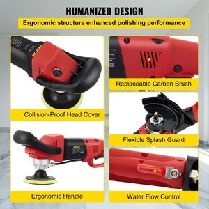 Lucidatrice a umido a 6 velocità con kit di lucidatura da 8 pezzi, dischi diamantati da 4 e 5 pollici, macchina lucidatrice a velocità variabile, protezione antispruzzo per lucidatura - Product Image 6