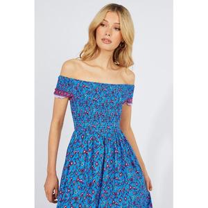 Vestido largo de verano estilo bohemio con estampado floral y hombros descubiertos para mujer - Product Image 2