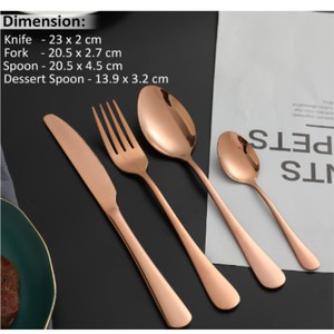 Juego de Cubiertos de Lujo en Oro Rosa, Juego de Cubiertos de Acero Inoxidable 410 de Primera Calidad, Aptos para Lavavajillas, Acabado Pulido Espejo, Vajilla para Restaurante - Product Image 6