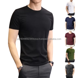 Camiseta de Hombre Ajustada de Poliéster de 140g con Logotipo Personalizado OEM, Color Blanco Puro, Camiseta Interior de Color Sólido, Camiseta Ajustada de Talla Grande, Camiseta Elegante - Product Image 1