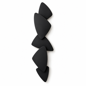 Arte Escultural Geométrico Abstracto de Aluminio Negro para Pared, Decoración de Cumpleaños con Colgador Antideslizante, Adorno Interior Contemporáneo - Product Image 1