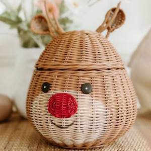 Ratán natural de buena calidad con forma de reno para decoración navideña, adornos festivos para exteriores. - Product Image 2