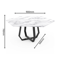 Table basse en métal de luxe durable, base en métal noir sculptural, design géométrique moderne, meubles pour la maison, pour le salon